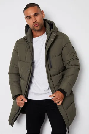 Threadbare Showerproof Hooded Waterproof Longline Puffer CoatM