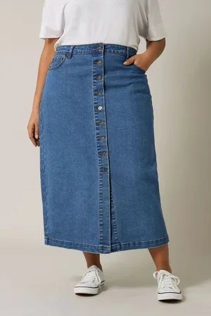 Evans Button Through Denim Skirt44
