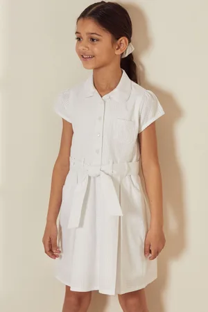 Next 100% Cotton Rich Belted School Dress With Scrunchie (3-14yrs)7 Jaar (122cm)