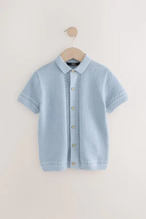 Next 100% Cotton Short Sleeve Knitted Polo Shirt (3-16yrs)152158cm