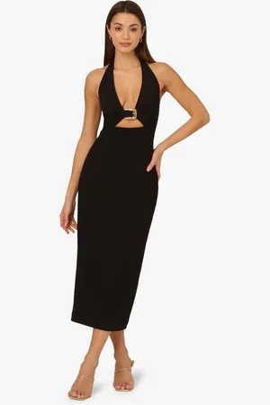 Adrianna Papell Adrianna by Knit Crepe Black Dress38