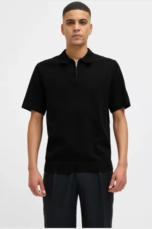 JACK & JONES Knitted 1/4 Zip Polo ShirtM