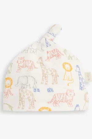 JoJo Maman Bébé Katoenen babyhoedje met print3