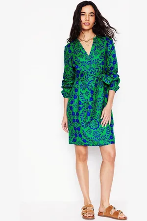 Boden Cleo Tie Waist 100% Linen Dress42 R