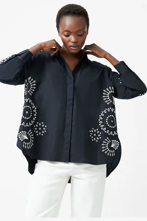 French Connection Cambria 100% Cotton Embroidered Topxsmall
