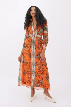RAISHMA Aspen High Neck Long Sleeve Classic Fit Floral Dress46