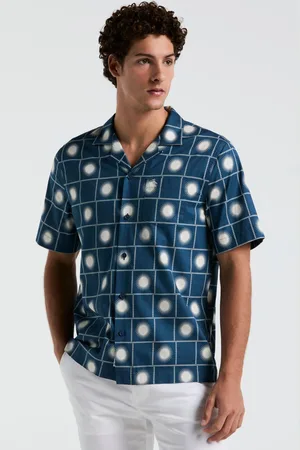 Original Penguin Blue Sun Print Short Sleeve 100% Cotton ShirtSmall