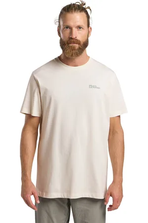 Jack Wolfskin Mens Essential 100% Organic Cotton White T-ShirtS