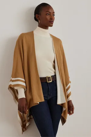 Ralph Lauren Acrylic Stripe Detail Brown PonchoEén
