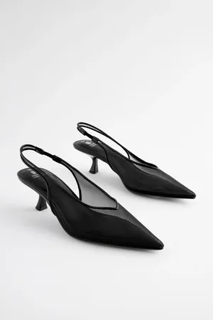 Next Forever Comfort Mesh Sling Back Kitten HeelsEU 37 (UK 4)