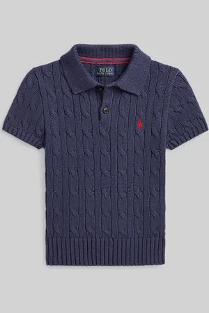 Ralph Lauren Boys Cable Knit Polo Collar Jumper10 jr