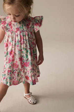 Next Shirred Angel Sleeve 100% Cotton Dress (3mths-8yrs)6