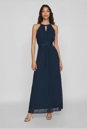 VILA Halter Neck Tulle Maxi 100% Cotton Dress42