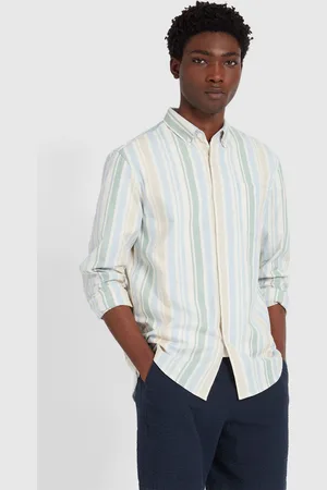 Farah Natural 100% Organic Cotton Steen Striped Long Sleeve Shirt2X-Large