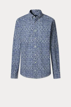 Hackett Batik Print Lightweight Cotton ShirtX-large