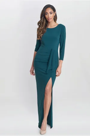 Gina Bacconi Misty Long Sleeve Ruched Maxi Dress48