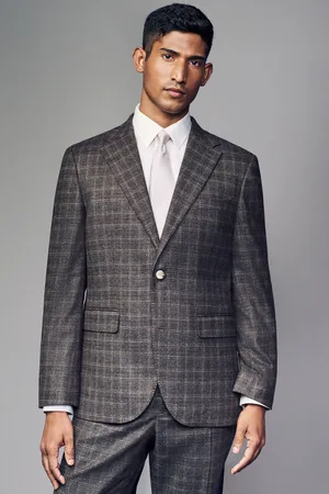 Next Slim Fit Brushed Check Suit Jacket46 Standaard (UK 36 R)
