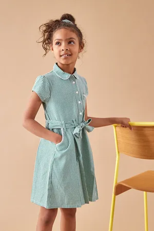 Next 100% Cotton Rich Belted School Dress With Scrunchie (3-14yrs)7 Jaar (122cm)