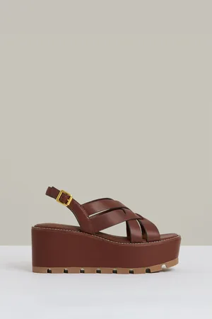 Reiss Naomi Leather Wedge Platform Sandalseu42