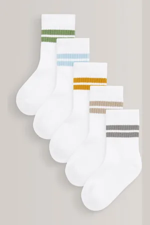 Next Cushioned Footbed Cotton Rich Ribbed Tipped Socks 5 PackUK 12.5