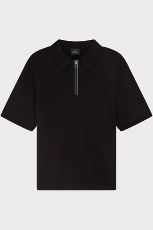 Paul Smith Regular Fit Knitted 100% Organic Cotton Black Polo Shirtxlarge