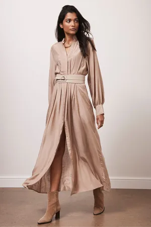 mint&berry Pleated Maxi Shirt Dress44