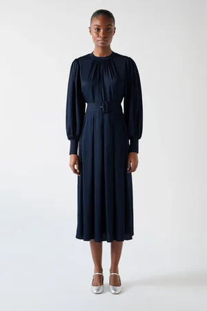 LK Bennett Viscose Blend Sleeved Button Through Knit Dress36