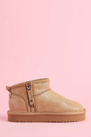 Lipsy London Flatform Mule Side Zip Faux Fur Suede Lined Ultra Soft BootieEU 32 (UK 13)