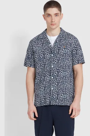 Farah Blue Landon Short Sleeve Print Shirt2X-Large
