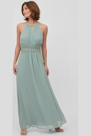 VILA Halterneck Bridesmaid Lace Detail Occasion Maxi Dress40
