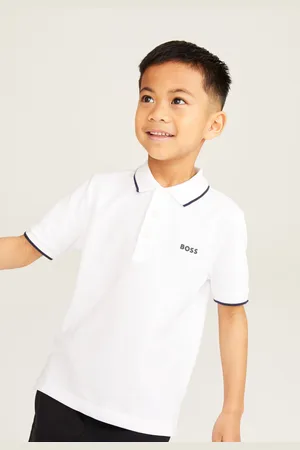 HUGO BOSS 100% Cotton Short Sleeved Logo Polo Shirt14 Jaar (164cm)