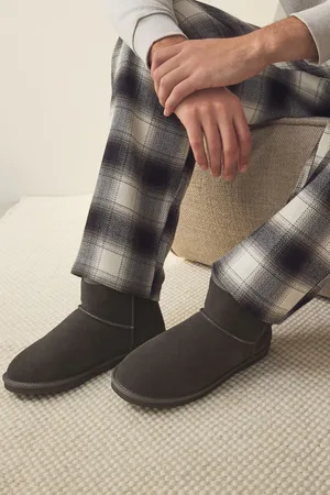 Next Signature Suede Slipper Boots with Faux Fur LiningEU 41 (UK 7)