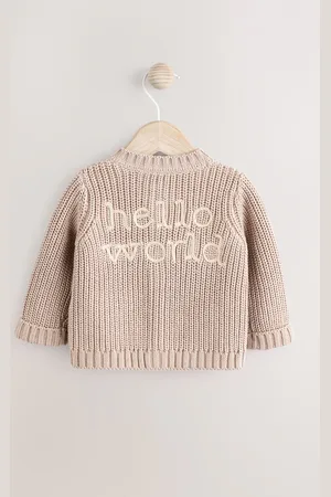 Next 100% Cotton Chunky Knitted Embroidered Baby Cardigan9