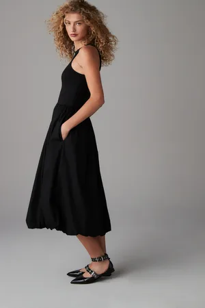 Next Sleeveless Racer Puffball 100% Cotton Midi Dress38petite