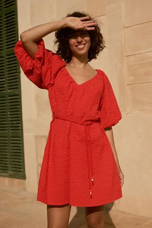 Next Puff Sleeve 100% Cotton Mini Dress42 Tall