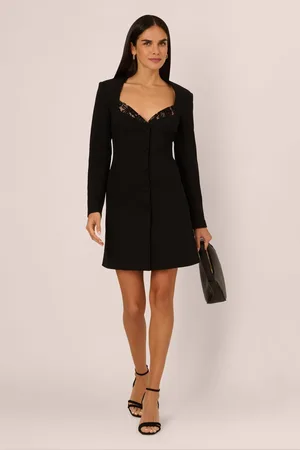 Adrianna Papell Adrianna by Knit Crepe Blazer Black Dress36