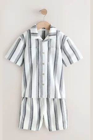 Next Short Sleeve Stripe Shirt and Short Set (3-16yrs)9 Jaar (134cm)