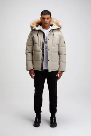 Zavetti Canada Mens Oshawa 2.0 Puffer Parka Jacket with Detachable Faux FurL
