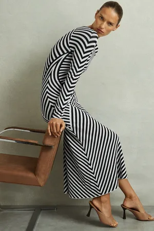 Reiss Kali Knitted Striped Midi DressXS