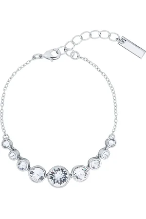 Karen Millen Silver Tone Crystal Flow Braceleteen