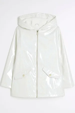 River Island Girls Bow Rain Mac Coat8692cm