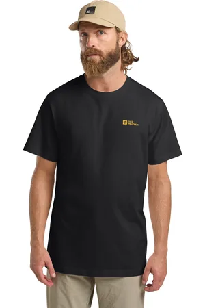 Jack Wolfskin Mens Essential 100% Organic Cotton Black T-ShirtXL