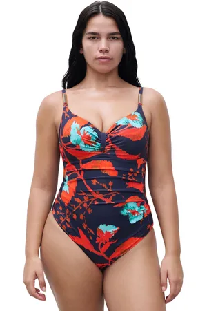 Chantelle Blue Icon underwired Ruched Smoothing Swimsuit75 F