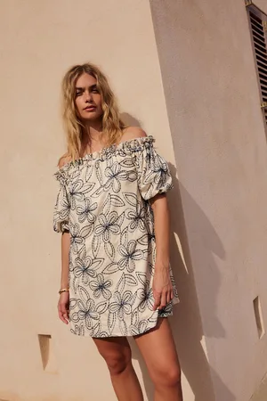 Next Embroidered Off The Shoulder Mini Dress46