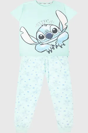 Brand Threads Ladies 100% Cotton Disney Stitch Pyjama SetS