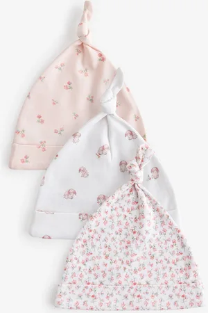 Next Baby Tie Top 100% Cotton Hats 3 Pack (0-12mths)Eerste maat (50cm)