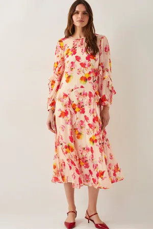 Monsoon Vanna Frill Floral Print Midi Dress42