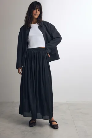 Next Metallic Satin Pleated Maxi Skirt38 Petite