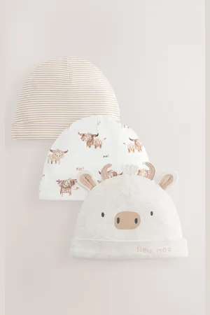 Next Baby 100% Cotton Beanies 3 Pack (0-18mths)6