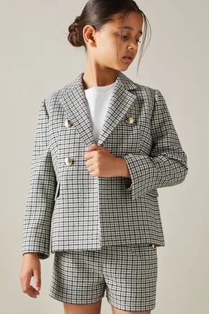 Reiss Charlie Checked Double Breasted Suit Blazer9